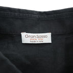 Gran Sasso イタリア製 リネン 半袖シャツ XL ブラック 麻100% ビッグサイズ ボックスシルエット