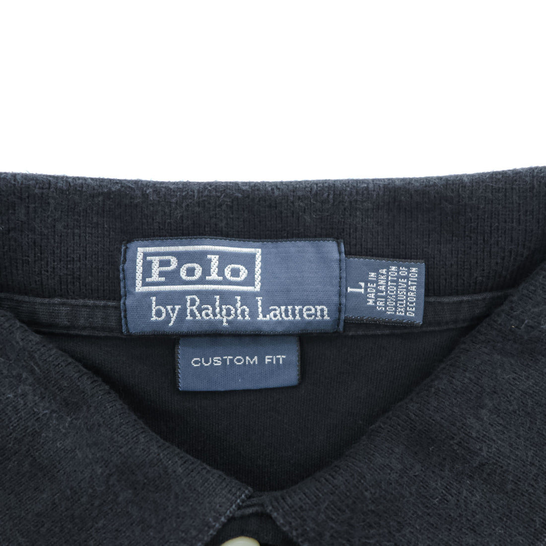 Polo Ralph Lauren 90年代 ヴィンテージ ポロシャツ L CUSTOM FIT ブラック スモールポニー ロゴ 刺繍