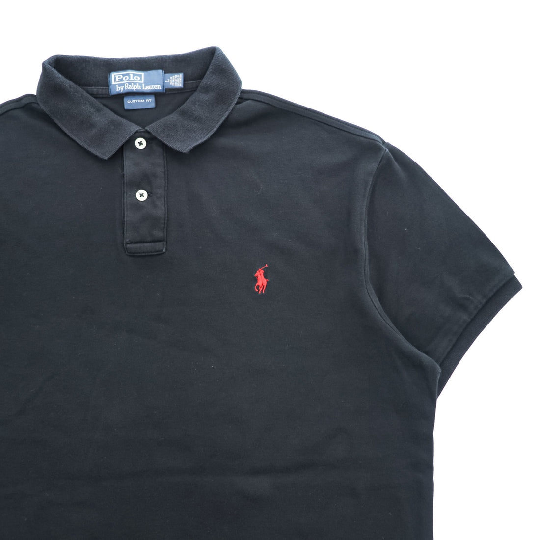 Polo Ralph Lauren 90年代 ヴィンテージ ポロシャツ L CUSTOM FIT ブラック スモールポニー ロゴ 刺繍