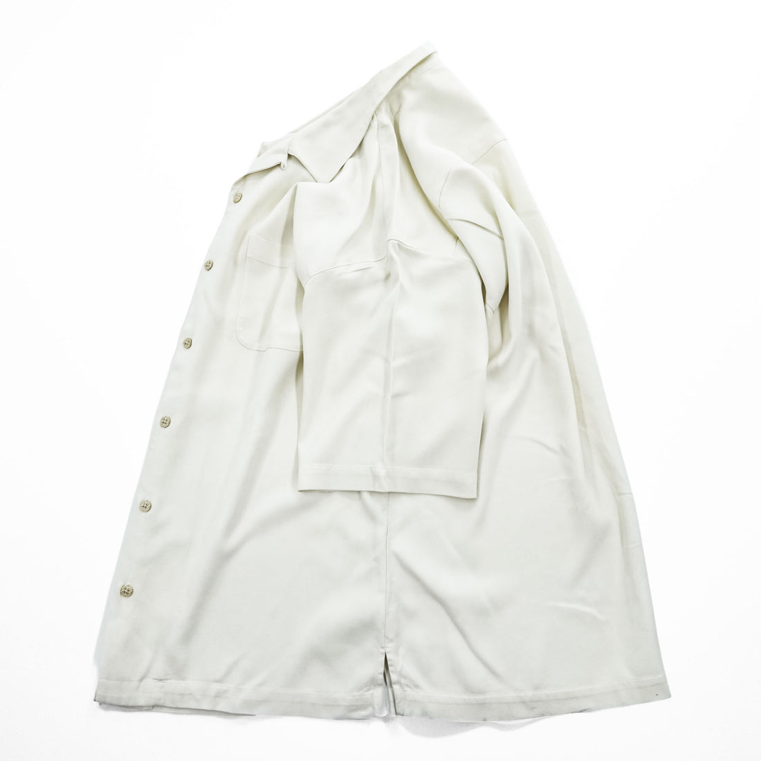 Tommy Bahama 半袖 シルク オープンカラーシャツ XL ホワイト ヘリンボーン 開襟 ボックスシルエット