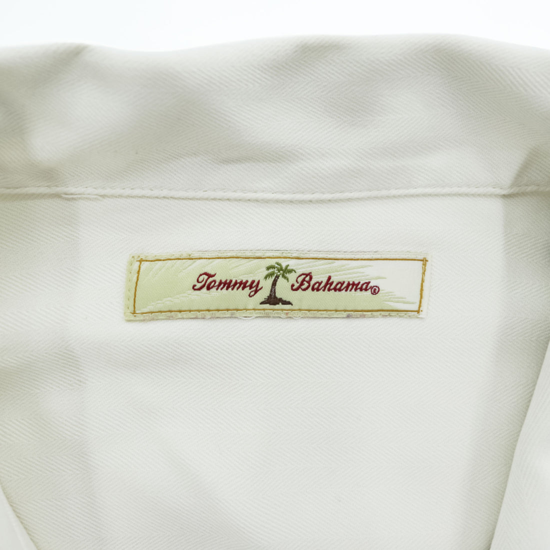 Tommy Bahama 半袖 シルク オープンカラーシャツ XL ホワイト ヘリンボーン 開襟 ボックスシルエット