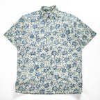 reyn spooner 90年代 ヴィンテージ ハワイ製 アロハシャツ 半袖シャツ L ベージュ 花柄 ボタンダウン