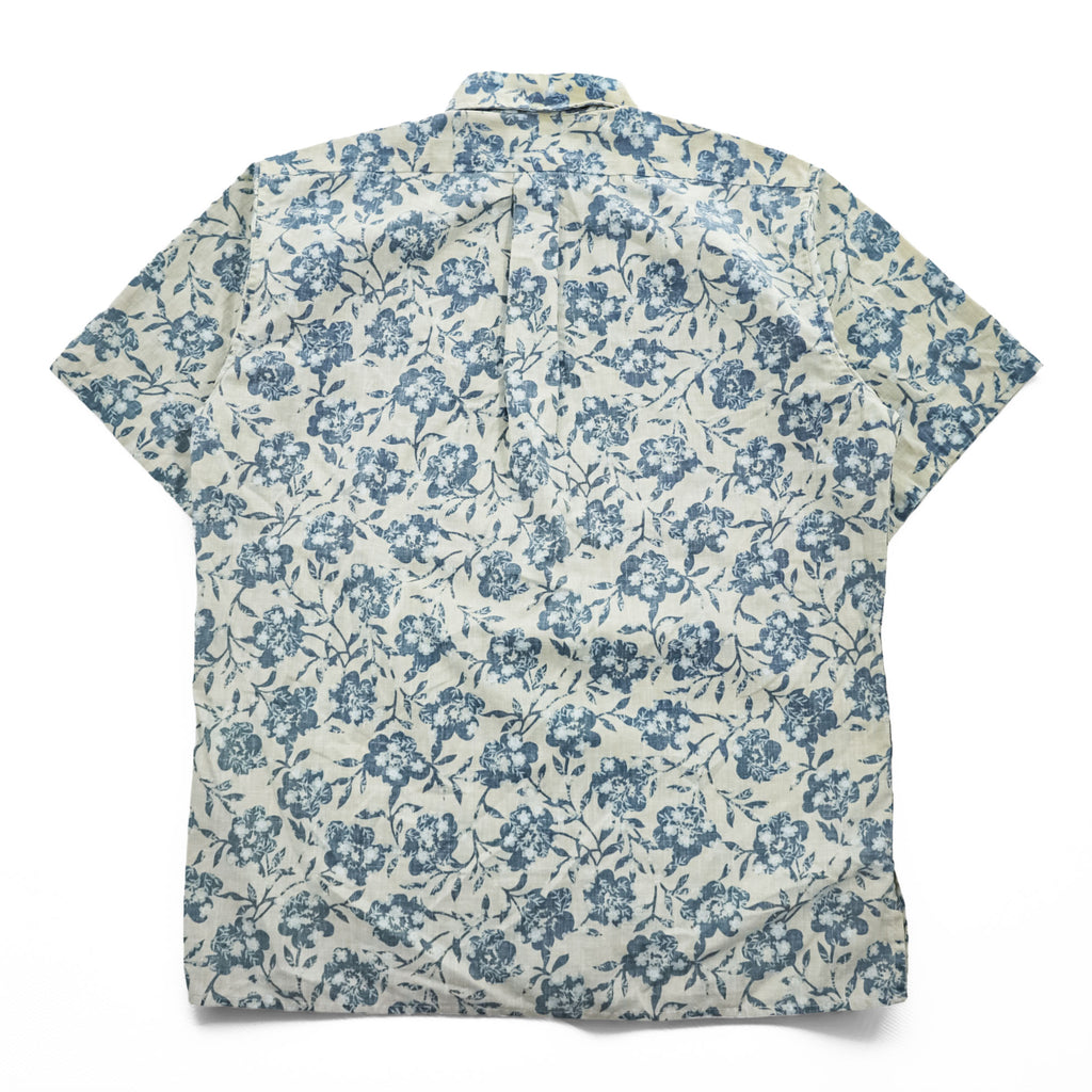 reyn spooner 90年代 ヴィンテージ ハワイ製 アロハシャツ 半袖シャツ L ベージュ 花柄 ボタンダウン