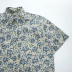 reyn spooner 90年代 ヴィンテージ ハワイ製 アロハシャツ 半袖シャツ L ベージュ 花柄 ボタンダウン