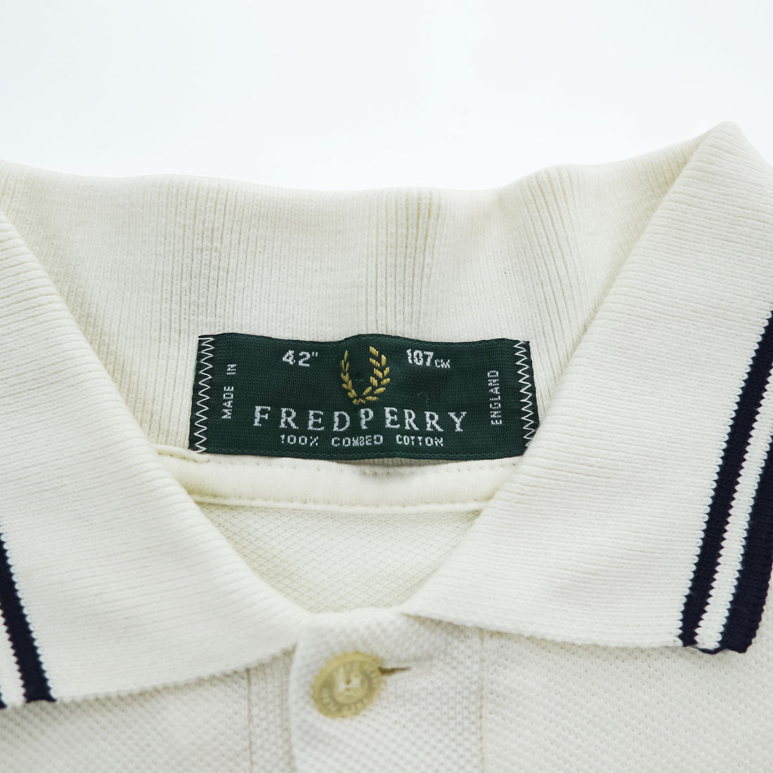 FRED PERRY 90年代 ヴィンテージ 英国製 ポロシャツ L ホワイト イングランド製