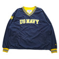 Champion 90年代 ヴィンテージ ピステ プルオーバー ジャージ ジャケット XL ネイビー イエロー ドローコード US NAVY