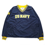 Champion 90年代 ヴィンテージ ピステ プルオーバー ジャージ ジャケット XL ネイビー イエロー ドローコード US NAVY