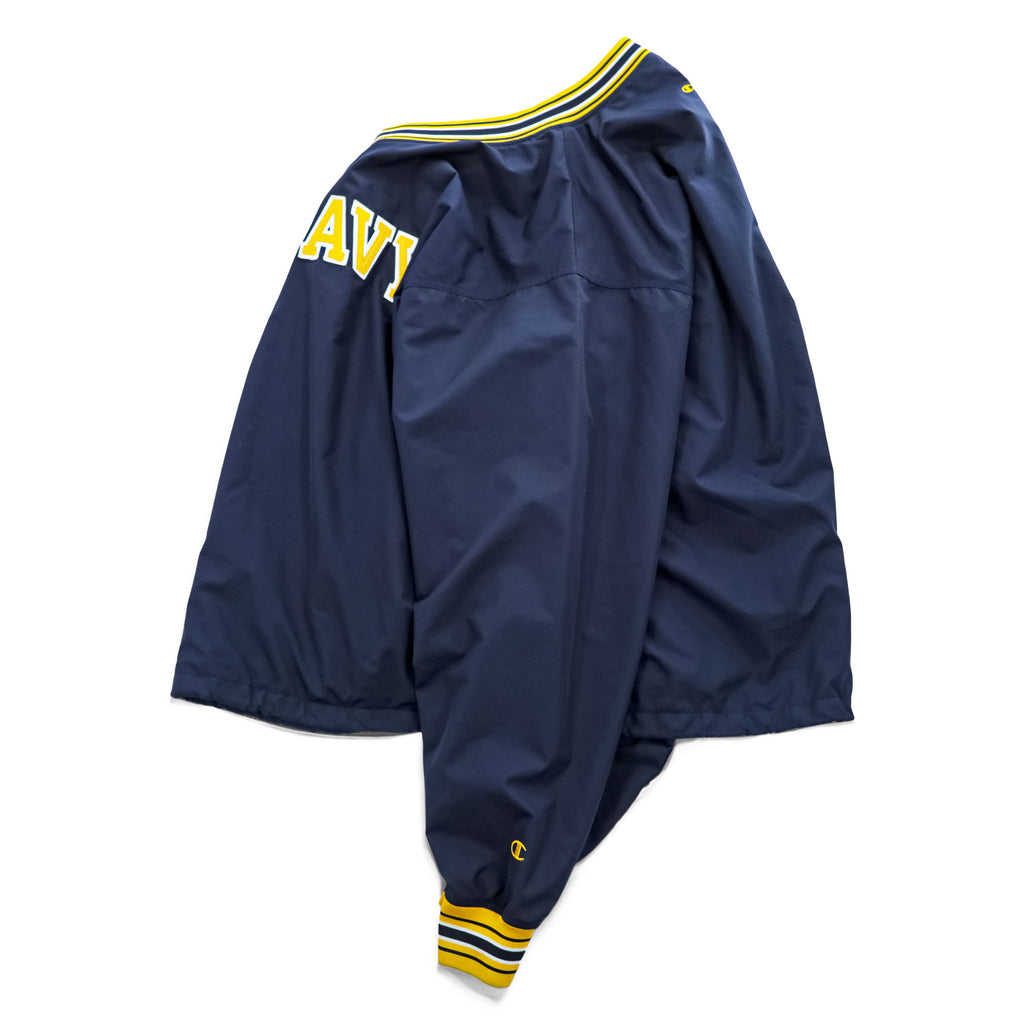 Champion 90年代 ヴィンテージ ピステ プルオーバー ジャージ ジャケット XL ネイビー イエロー ドローコード US NAVY