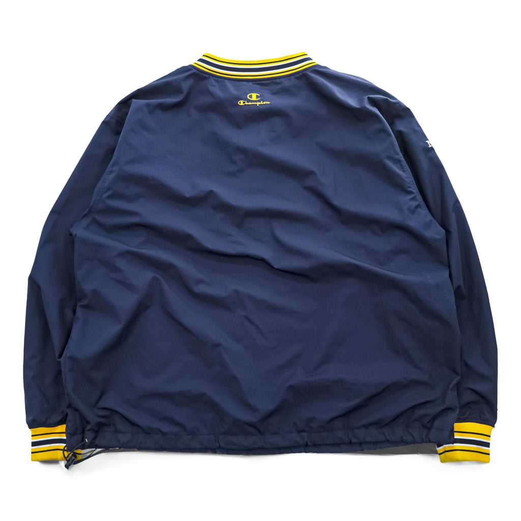 Champion 90年代 ヴィンテージ ピステ プルオーバー ジャージ ジャケット XL ネイビー イエロー ドローコード US NAVY