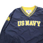 Champion 90年代 ヴィンテージ ピステ プルオーバー ジャージ ジャケット XL ネイビー イエロー ドローコード US NAVY