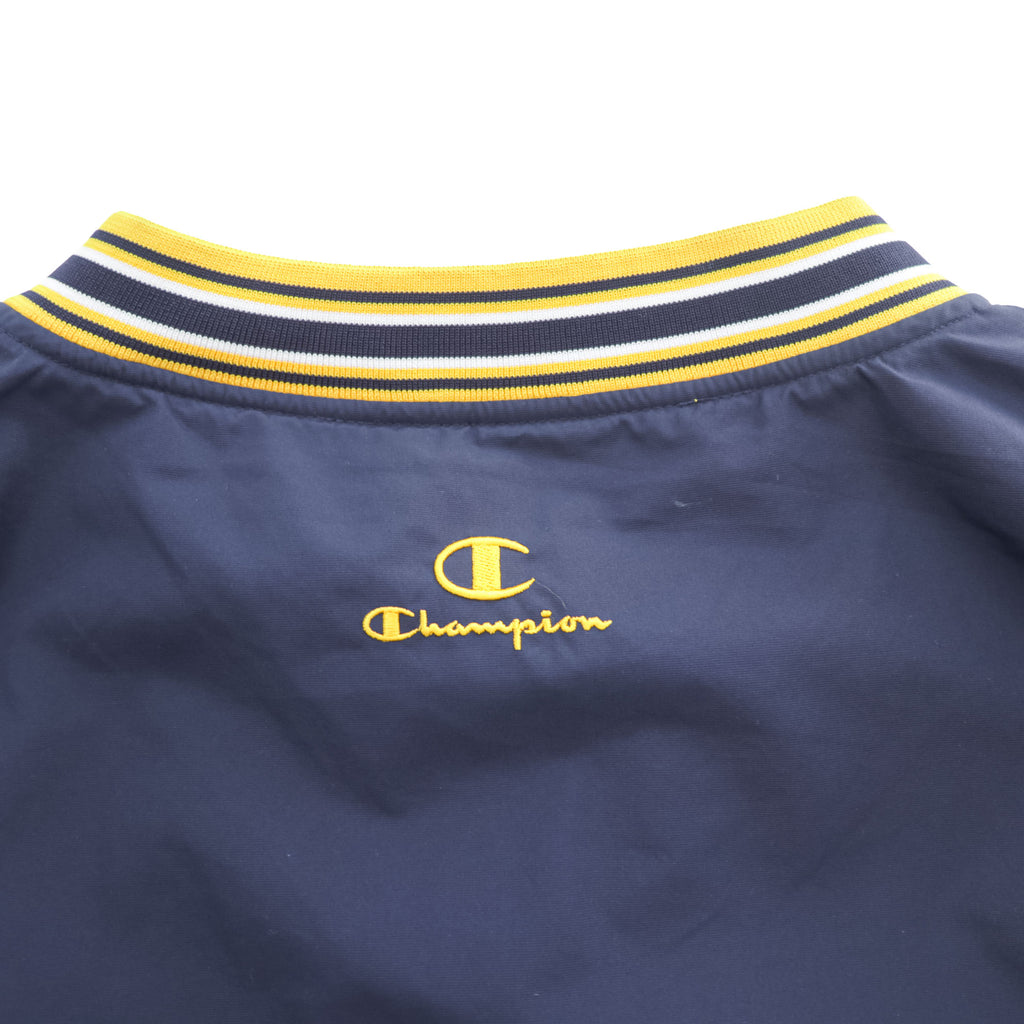 Champion 90年代 ヴィンテージ ピステ プルオーバー ジャージ ジャケット XL ネイビー イエロー ドローコード US NAVY