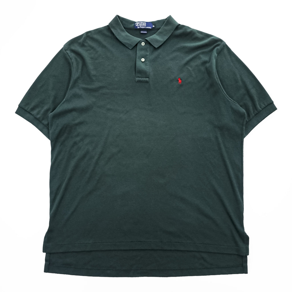 Polo Ralph Lauren 90年代 USA製 ヴィンテージ ポロシャツ XL グリーン スモールポニー ロゴ 刺繍 ビッグサイズ