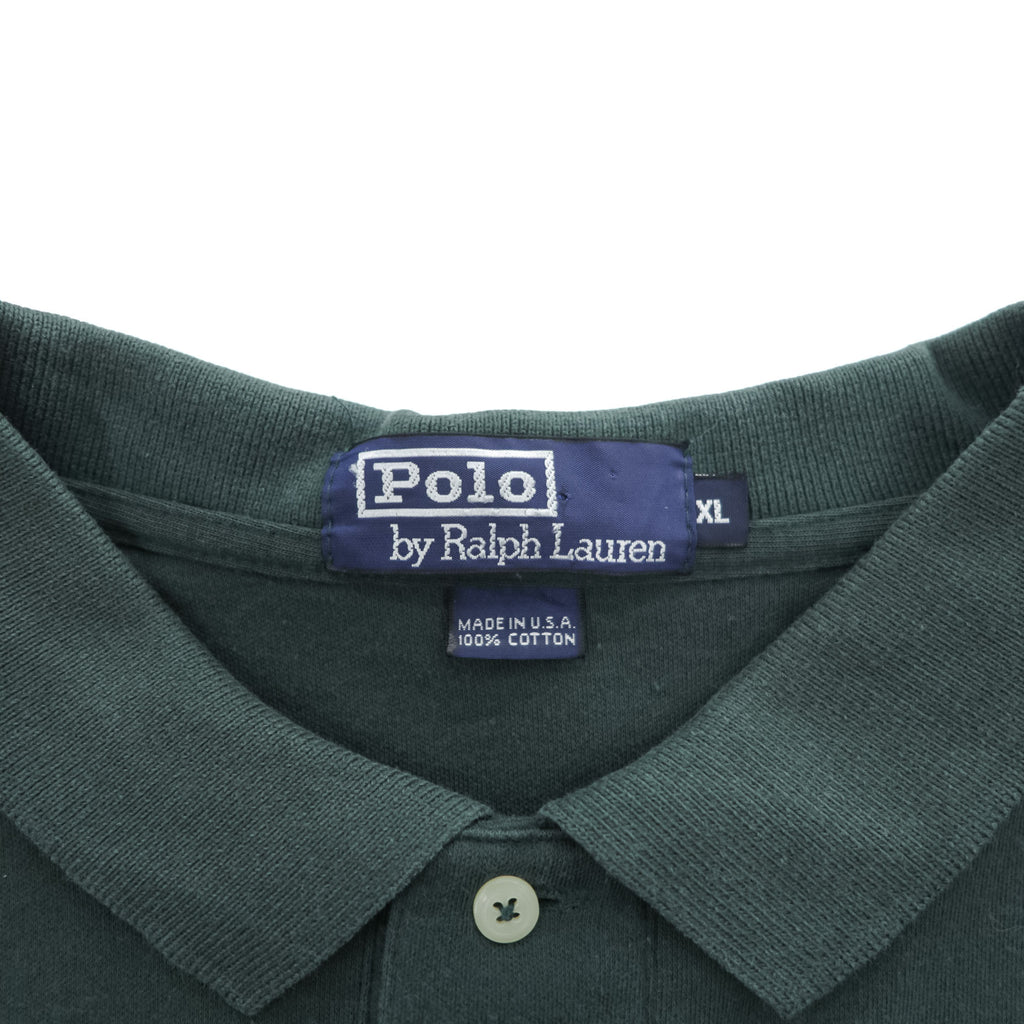 Polo Ralph Lauren 90年代 USA製 ヴィンテージ ポロシャツ XL グリーン スモールポニー ロゴ 刺繍 ビッグサイズ