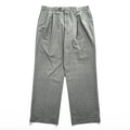 Ralph Lauren 90s Vintage Slacks Pants, Size L, Gray, Wide Leg, 2-Tuck Pleats, Double Cuffs, Checked