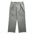 Ralph Lauren 90s Vintage Slacks Pants, Size L, Gray, Wide Leg, 2-Tuck Pleats, Double Cuffs, Checked