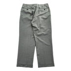 Ralph Lauren 90s Vintage Slacks Pants, Size L, Gray, Wide Leg, 2-Tuck Pleats, Double Cuffs, Checked