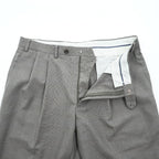 Ralph Lauren 90s Vintage Slacks Pants, Size L, Gray, Wide Leg, 2-Tuck Pleats, Double Cuffs, Checked