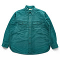 L.L.Bean 80年代 USA製 ヴィンテージ 長袖 ワークシャツ XL グリーン CHAMOIS CLOTH SHIRT