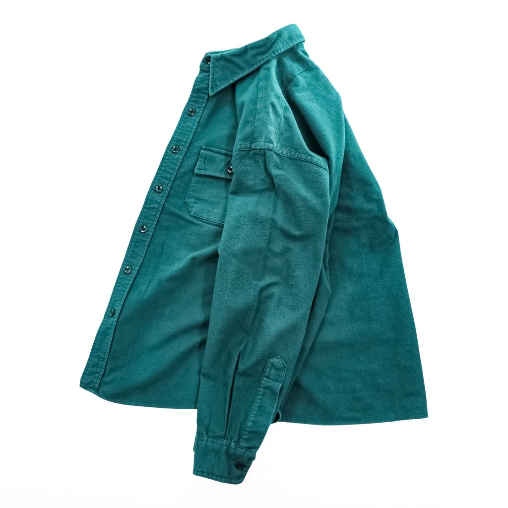 L.L.Bean 80年代 USA製 ヴィンテージ 長袖 ワークシャツ XL グリーン CHAMOIS CLOTH SHIRT