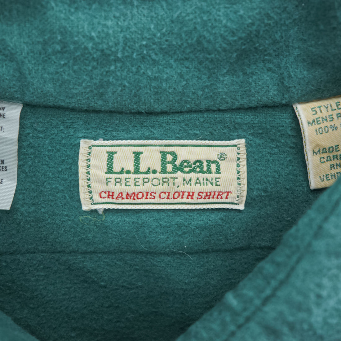 L.L.Bean 80年代 USA製 ヴィンテージ 長袖 ワークシャツ XL グリーン CHAMOIS CLOTH SHIRT