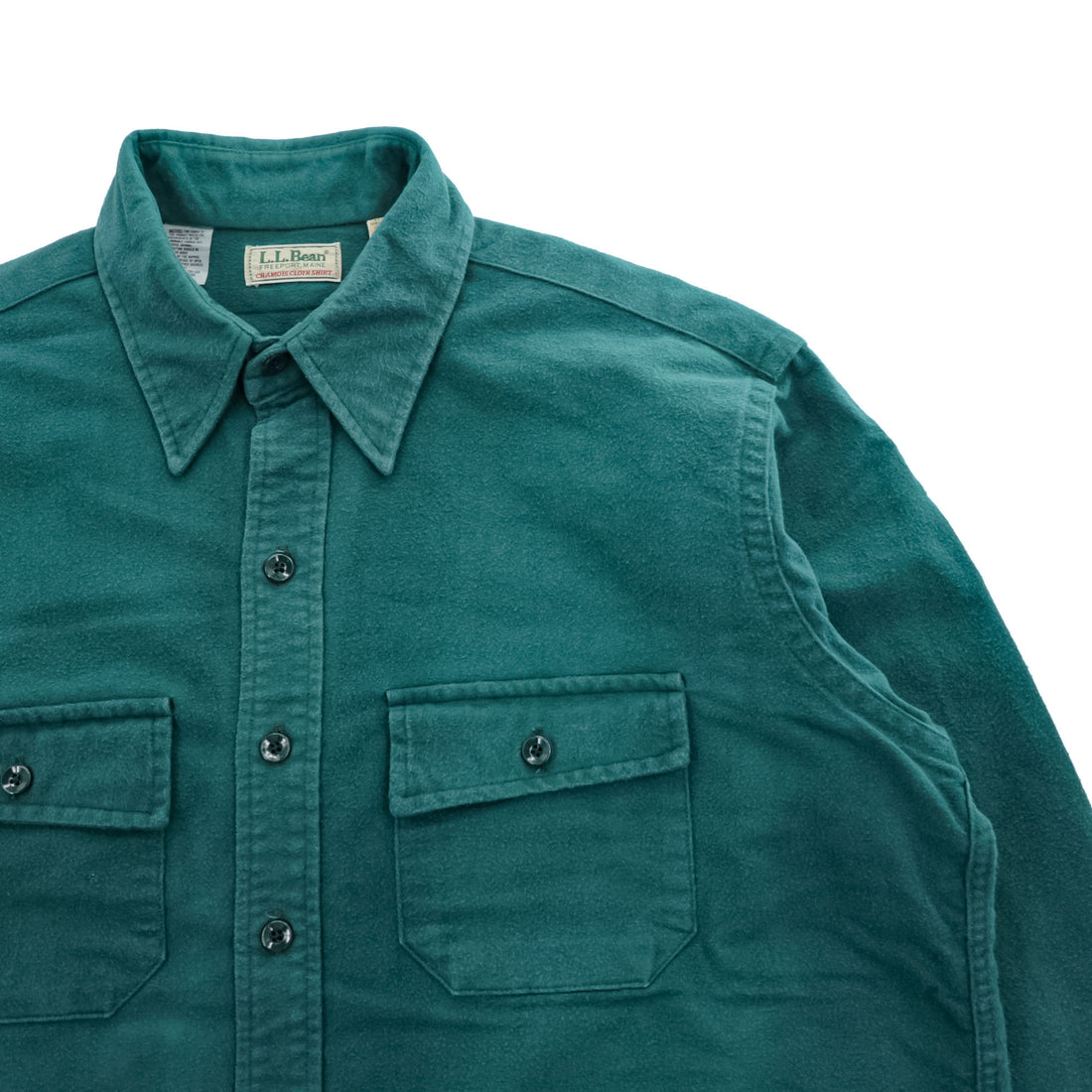 L.L.Bean 80年代 USA製 ヴィンテージ 長袖 ワークシャツ XL グリーン CHAMOIS CLOTH SHIRT
