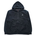 JORDAN BRAND ( NIKE ) ジップパーカー L ブラック 裏起毛 ワンポイントロゴ ダブルジップ FV7289-010