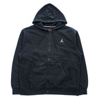 JORDAN BRAND ( NIKE ) ジップパーカー L ブラック 裏起毛 ワンポイントロゴ ダブルジップ FV7289-010