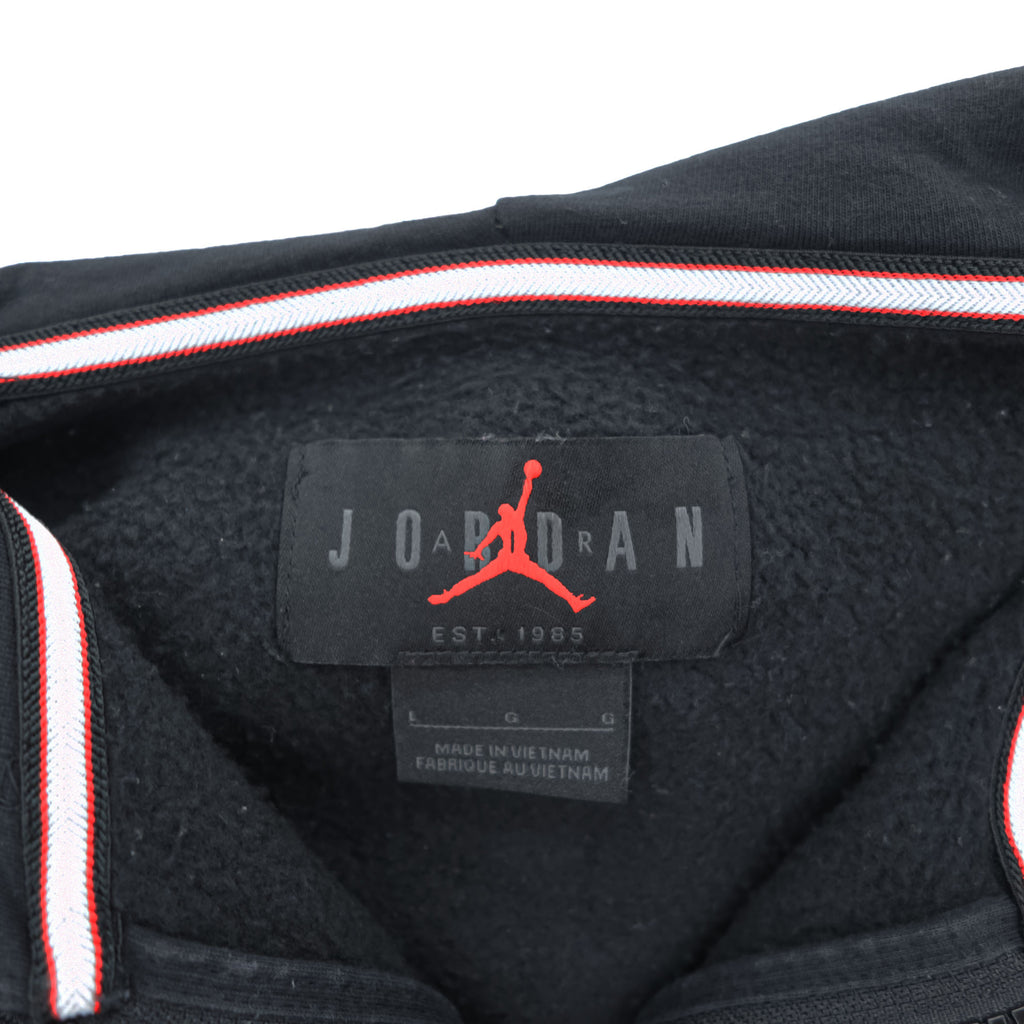 JORDAN BRAND ( NIKE ) ジップパーカー L ブラック 裏起毛 ワンポイントロゴ ダブルジップ FV7289-010