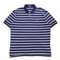 Polo Ralph Lauren 90s Vintage Rugby Shirt, Size XL, Navy & White Striped, Small Pony Logo Embroidery, Oversized