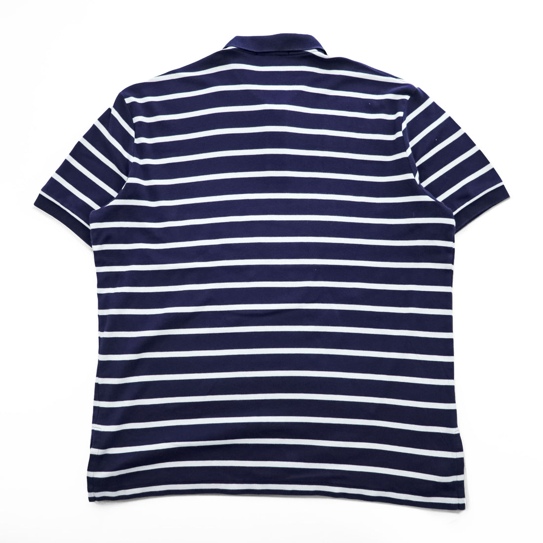 Polo Ralph Lauren 90s Vintage Rugby Shirt, Size XL, Navy & White Striped, Small Pony Logo Embroidery, Oversized