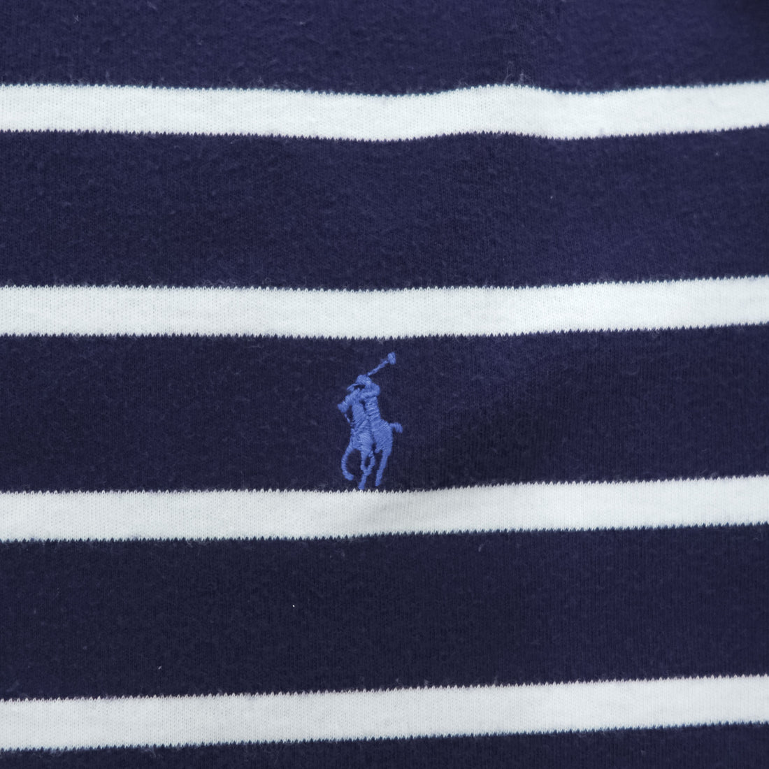 Polo Ralph Lauren 90s Vintage Rugby Shirt, Size XL, Navy & White Striped, Small Pony Logo Embroidery, Oversized