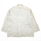 YOKE ピンストライプ シャツジャケット リネン 麻 ベージュ Pin Stripe Sleeping Shirt Jacket スナップボタン YK22SS0321B 日本製