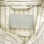 YOKE ピンストライプ シャツジャケット リネン 麻 ベージュ Pin Stripe Sleeping Shirt Jacket スナップボタン YK22SS0321B 日本製