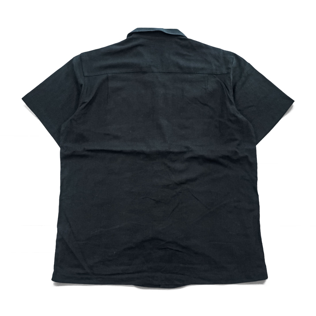 haggar リネン 半袖 オープンカラーシャツ XL ブラック ベージュ WASHABLE LINEN 開襟 ボックスシルエット