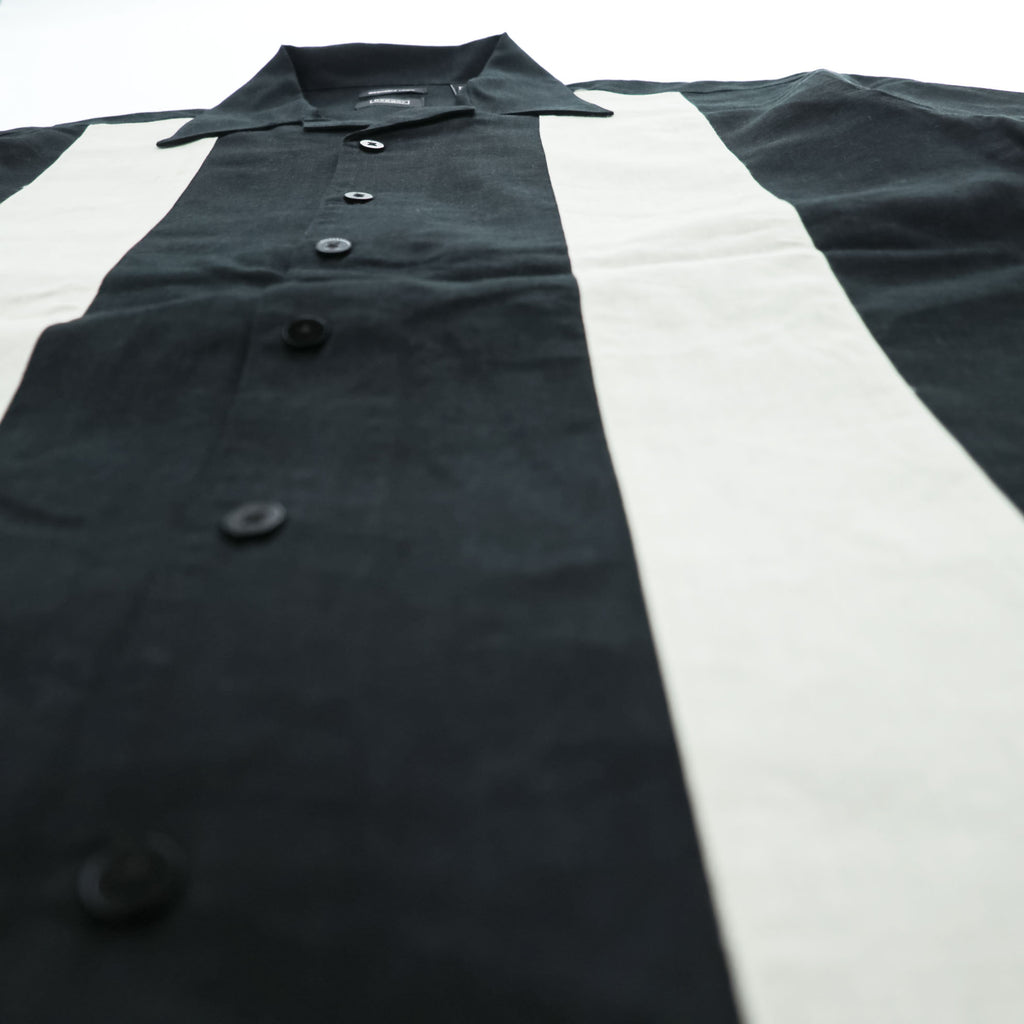 haggar リネン 半袖 オープンカラーシャツ XL ブラック ベージュ WASHABLE LINEN 開襟 ボックスシルエット