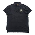 Polo Ralph Lauren ポロシャツ L ブラック 鹿の子 エンブレム ナンバリング ワッペン