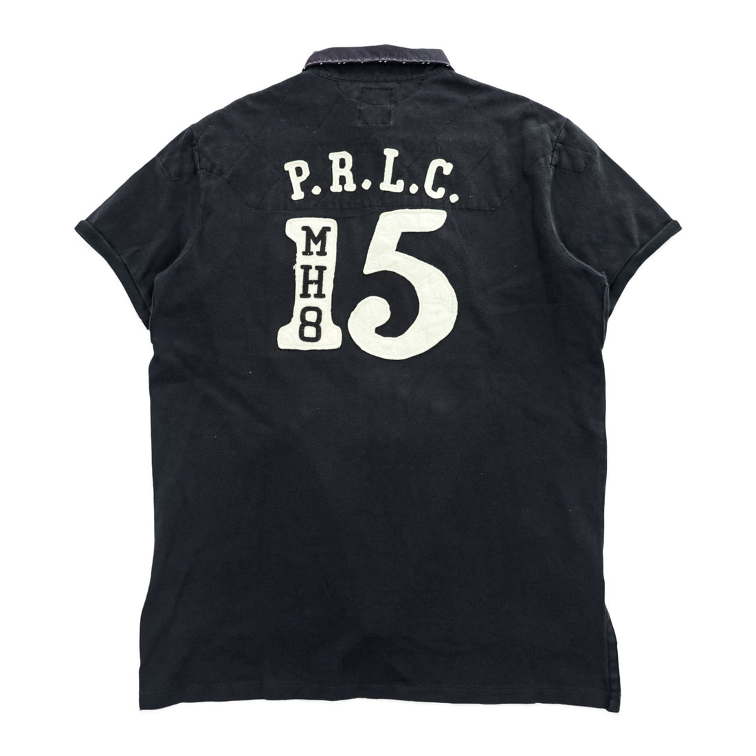 Polo Ralph Lauren ポロシャツ L ブラック 鹿の子 エンブレム ナンバリング ワッペン