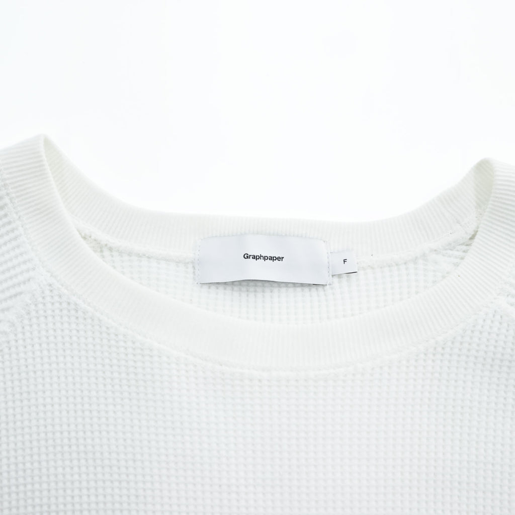 Graphpaper Made in Japan Long Sleeve T-Shirt Waffle Thermal White FREE GM211-70139B