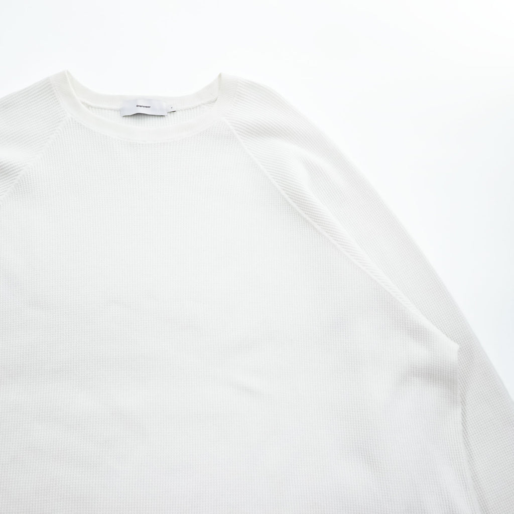 Graphpaper Made in Japan Long Sleeve T-Shirt Waffle Thermal White FREE GM211-70139B
