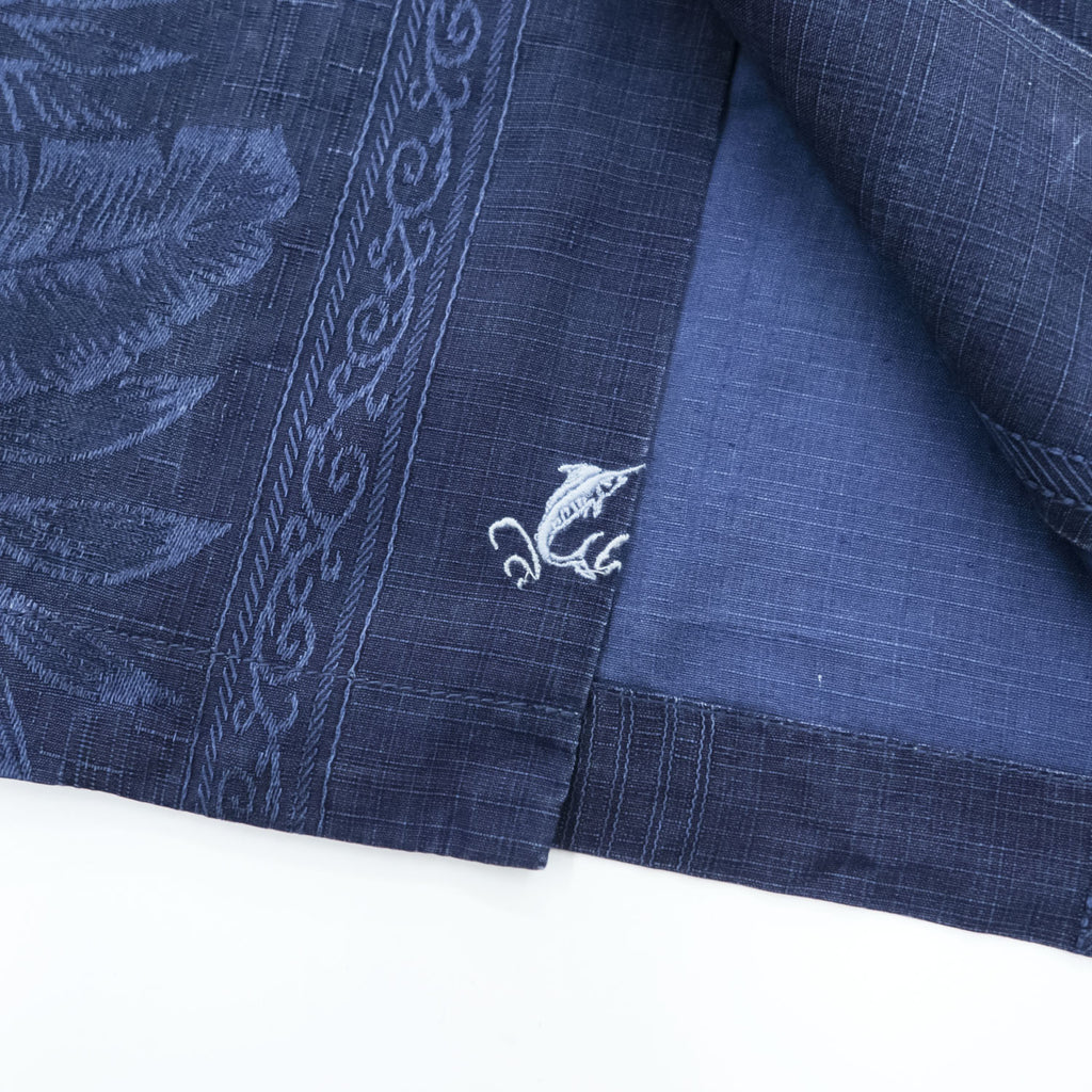 Tommy Bahama アロハシャツ シルク 半袖シャツ M ネイビー 花柄 ココナッツボタン