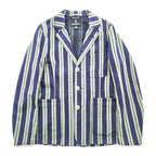 Nigel Cabourn 英国製 テーラードジャケット ストライプ ブレザー S ネイビー イングランド製 8081180006