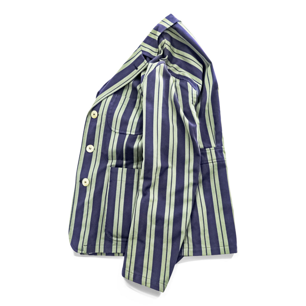 Nigel Cabourn 英国製 テーラードジャケット ストライプ ブレザー S ネイビー イングランド製 8081180006