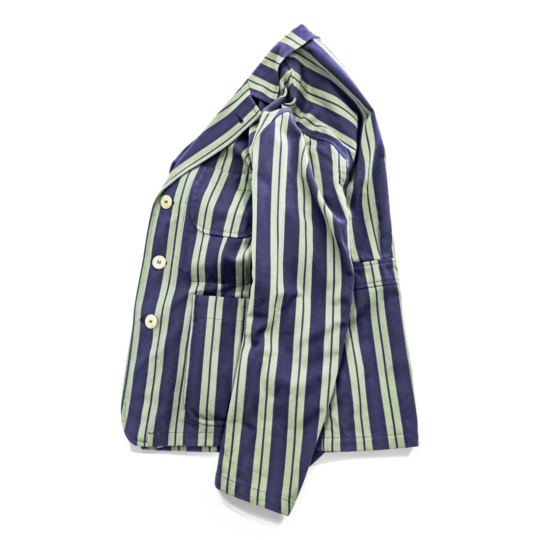 Nigel Cabourn 英国製 テーラードジャケット ストライプ ブレザー S ネイビー イングランド製 8081180006