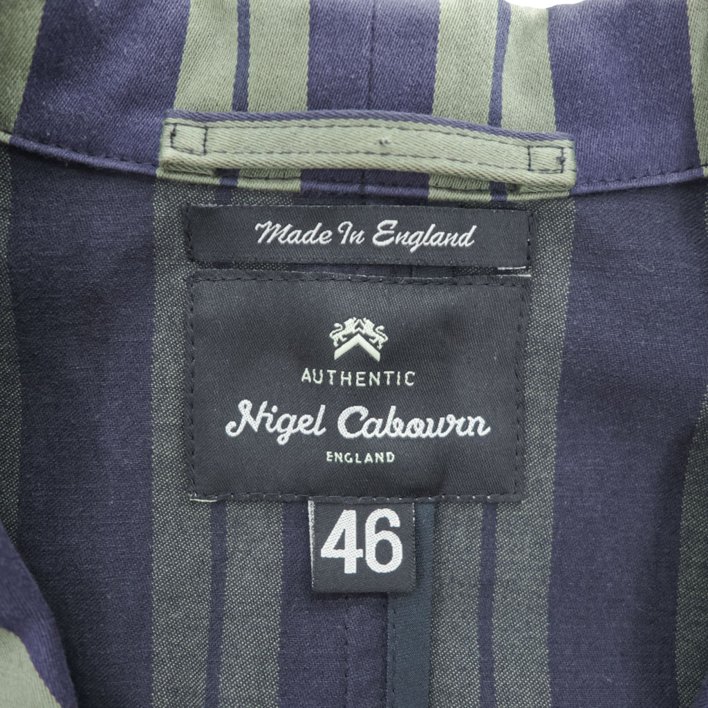 Nigel Cabourn 英国製 テーラードジャケット ストライプ ブレザー S ネイビー イングランド製 8081180006