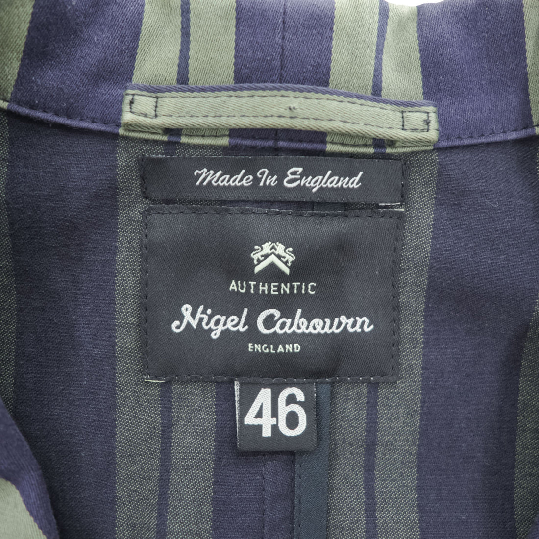 Nigel Cabourn 英国製 テーラードジャケット ストライプ ブレザー S ネイビー イングランド製 8081180006
