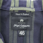 Nigel Cabourn 英国製 テーラードジャケット ストライプ ブレザー S ネイビー イングランド製 8081180006