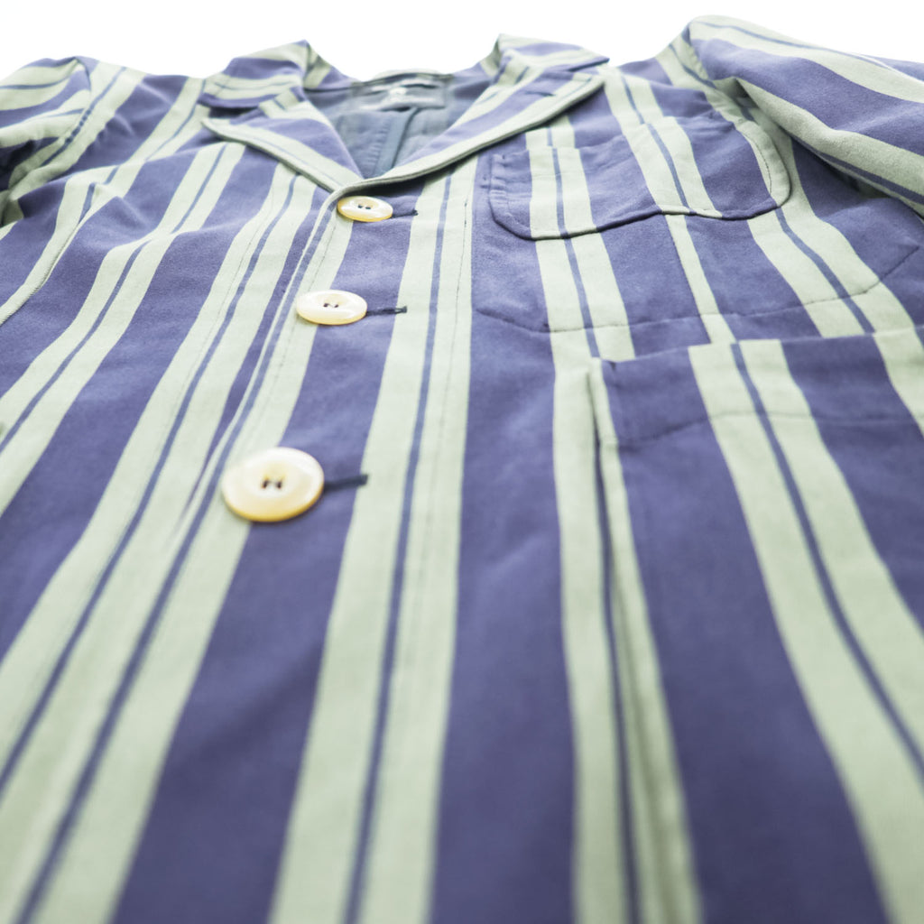Nigel Cabourn 英国製 テーラードジャケット ストライプ ブレザー S ネイビー イングランド製 8081180006