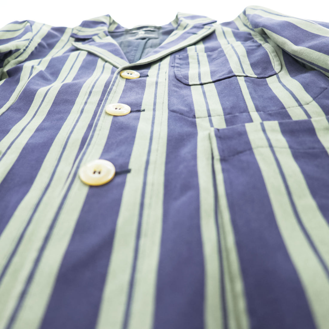 Nigel Cabourn 英国製 テーラードジャケット ストライプ ブレザー S ネイビー イングランド製 8081180006