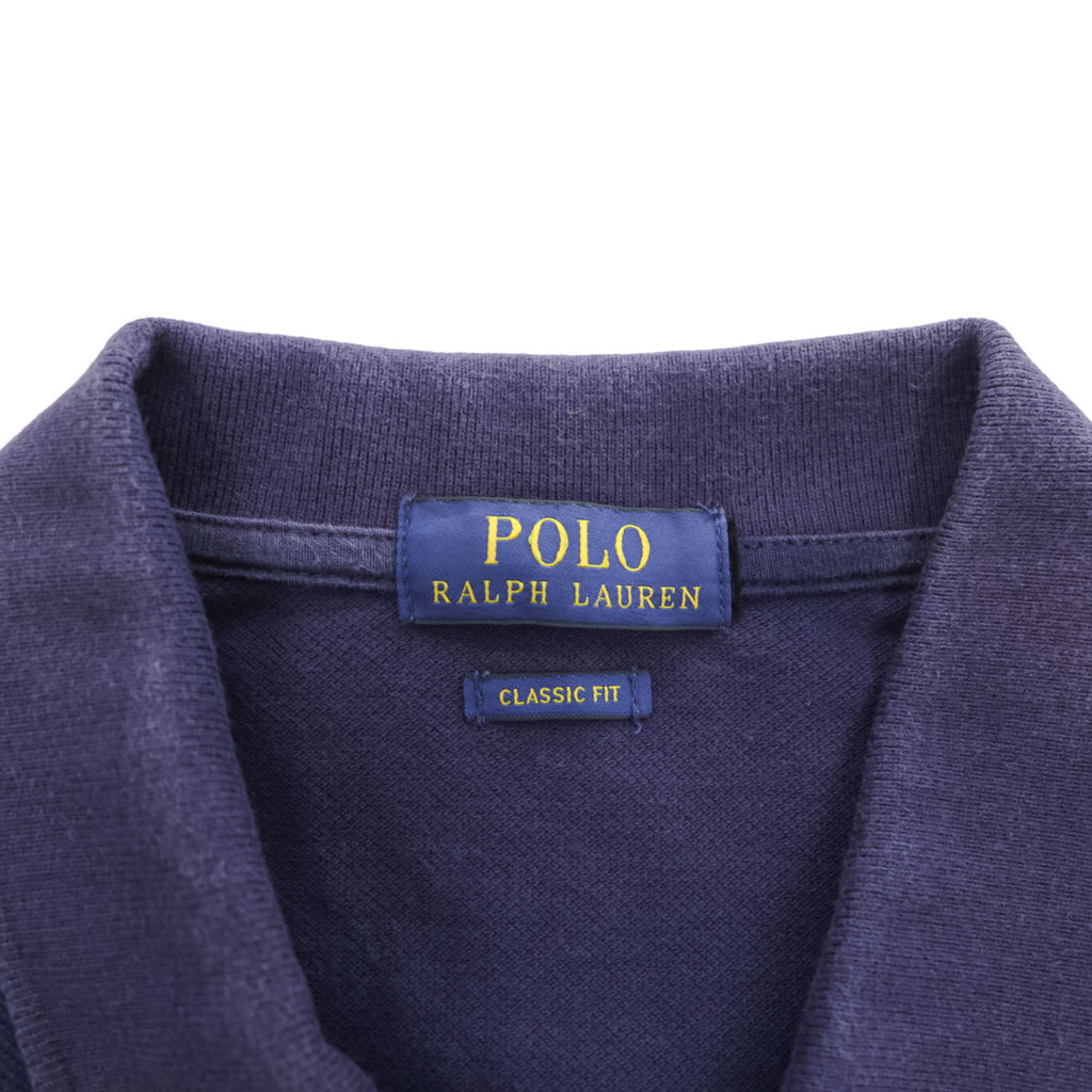 Polo Ralph Lauren 鹿の子 ビッグポニー 刺繍 ポロシャツ CLASSIC FIT ネイビー