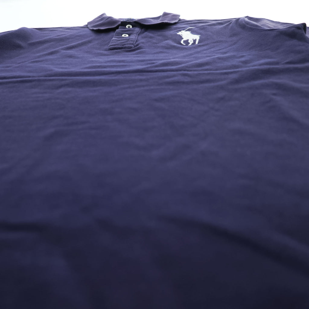 Polo Ralph Lauren 鹿の子 ビッグポニー 刺繍 ポロシャツ CLASSIC FIT ネイビー